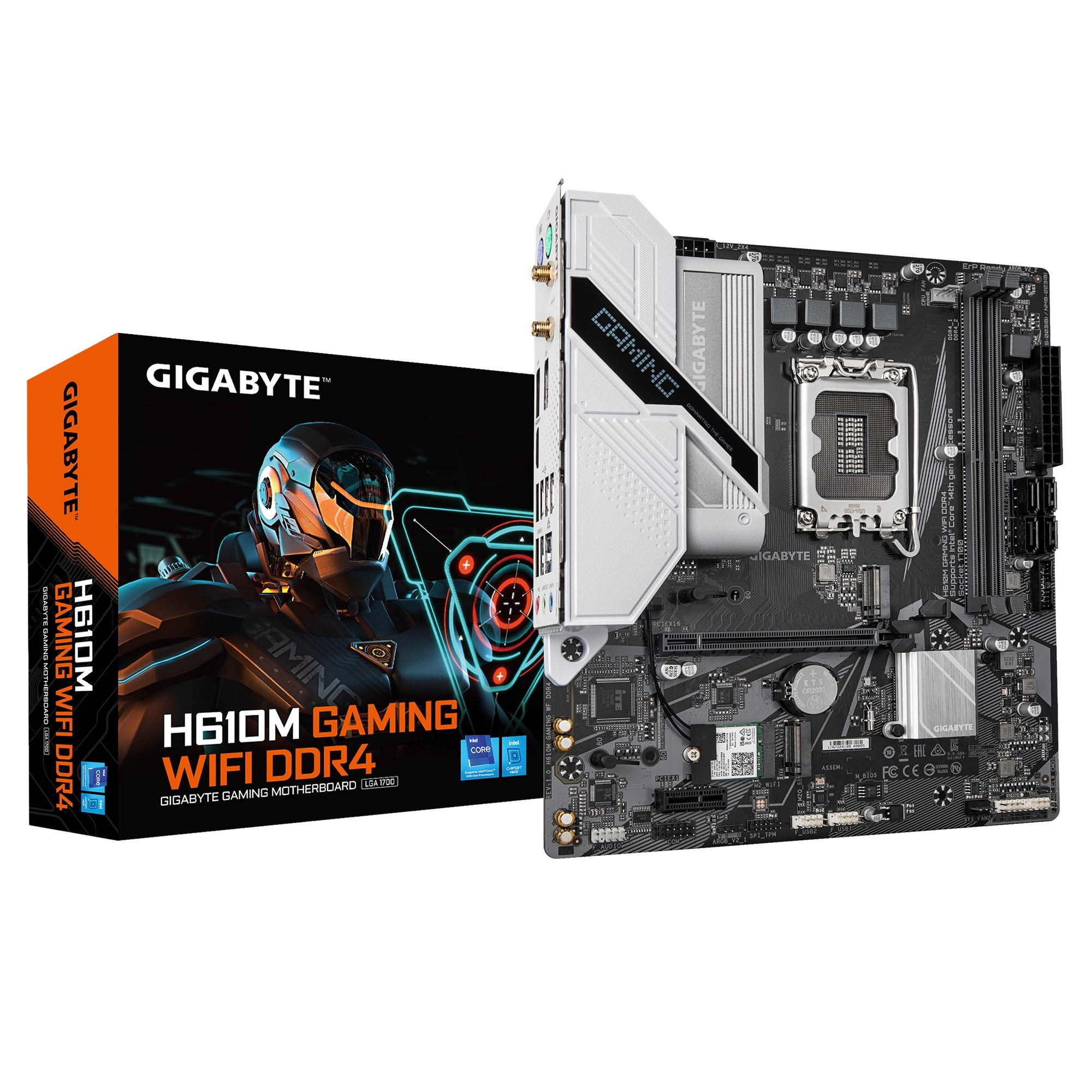 Gigabyte H610M GAMING WF DDR4, Intel H610, 2 x DDR4 up to 64 GB, 1 x HDMI , 1 x PCI Express x16, 1 x PCI Express x1, 2 x M.2, 4 x SATA, 4 x USB 3.2 Gigabyte H610M GAMING WF DDR4, Intel H610, 2 x DDR4 up to 64 GB, 1 x HDMI , 1 x PCI Express x16, 1 x PCI Express x1, 2 x M.2, 4 x SATA, 4 x USB 3.2